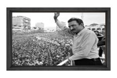 Sayın :Bülent Ecevit Tablosu Siyah Ahşap Çerçeve - 50x70