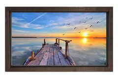Derinlikli İskele Manzara Tablosu Kahverengi Ahşap - 100x150