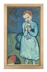 Child with a Dove Tablosu Naturel Ahşap Çerçeve - 45x30