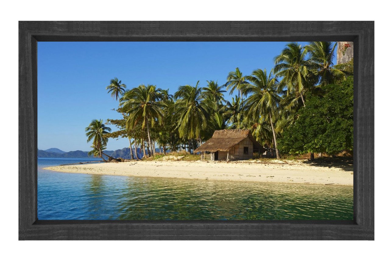 Tropikal Manzara Tablosu Siyah Ahşap Çerçeve - 40x60