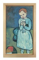 Child with a Dove Tablosu Naturel Ahşap Çerçeve - 50x70