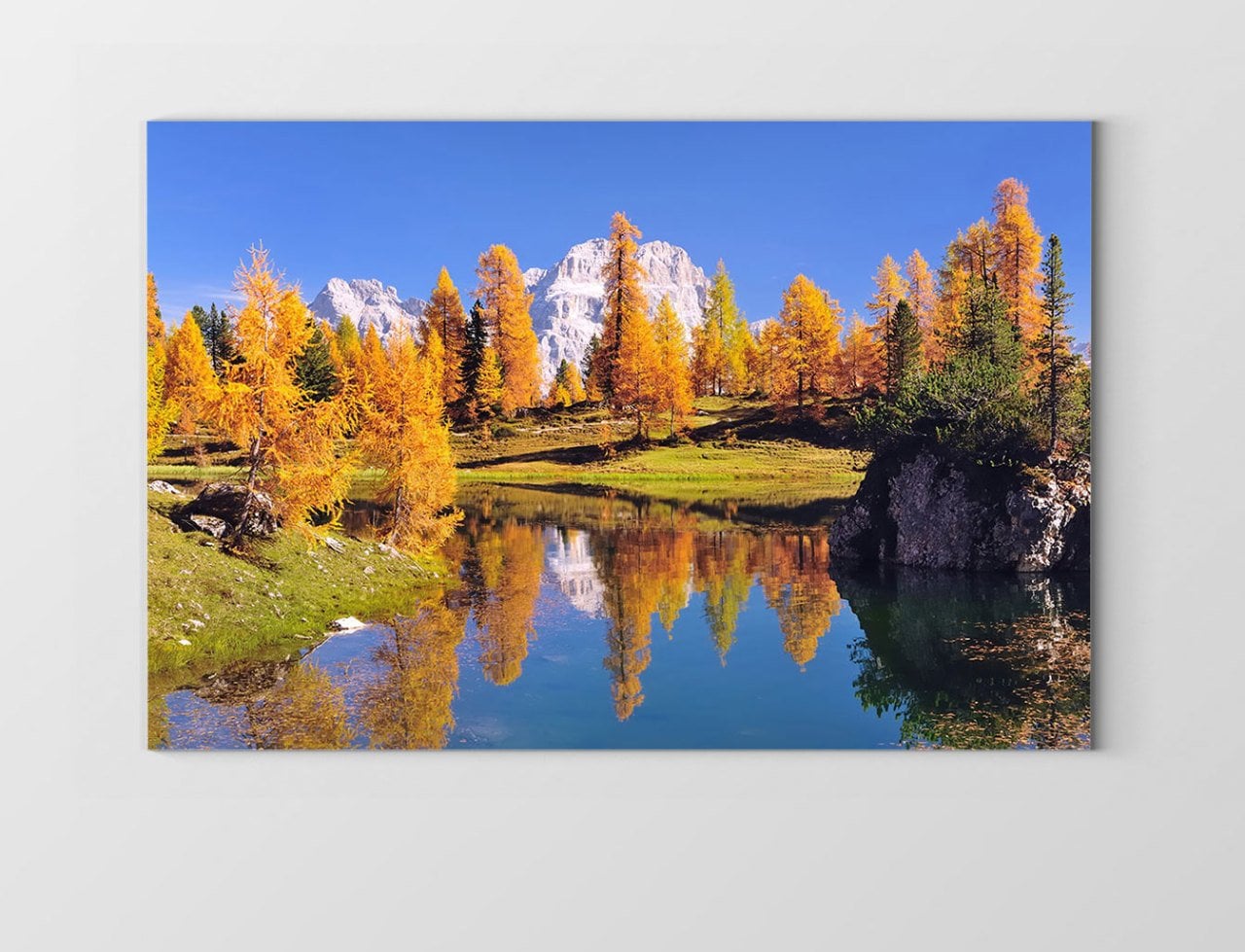 Sonbahar Ve Göl Tablosu Çerçevesiz - 50x90