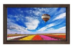 Balon Ve Çiçek Tarlası Manzara Tablosu Kahverengi Ahşap - 100x150