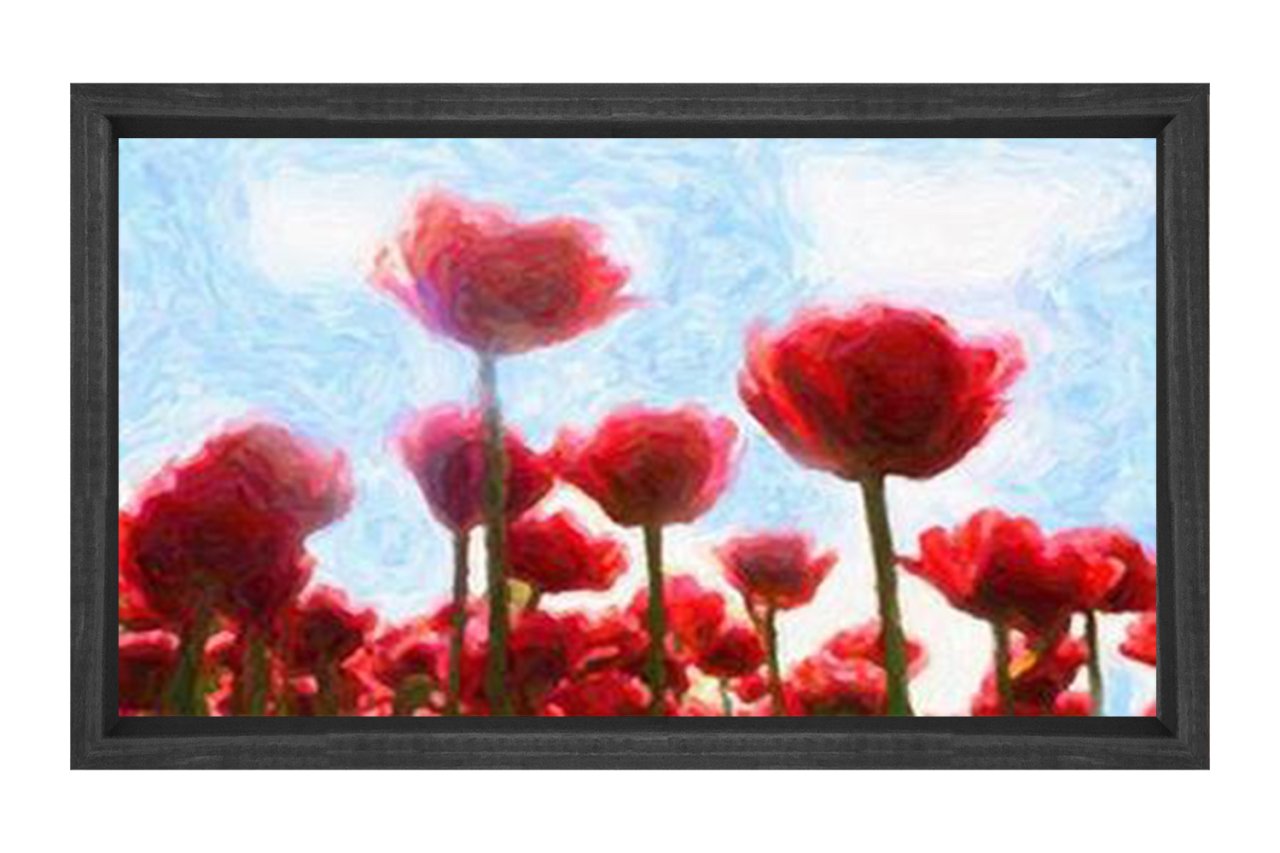 Gelincik Çiçekleri Reprödiksiyon Tablosu Kahverengi Ahşap Çerçeve - 100x150