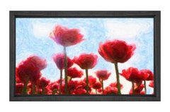 Gelincik Çiçekleri Reprödiksiyon Tablosu Kahverengi Ahşap Çerçeve - 100x150
