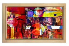 Soyut Reprodüksiyon Tablosu Naturel Ahşap - 50x70