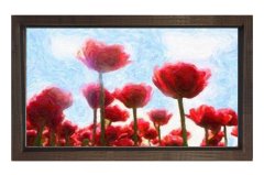 Gelincik Çiçekleri Reprödiksiyon Tablosu Kahverengi Ahşap Çerçeve - 40x60