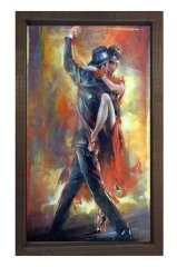 Romantik Tango Tablosu Kahverengi Ahşap Çerçeve - 100x150