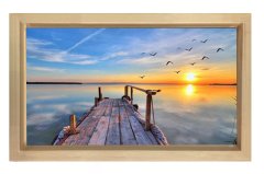 Derinlikli İskele Manzara Tablosu Naturel Ahşap - 100x150