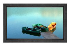 İskele ve Sandallar Tablosu Siyah Ahşap - 50x90