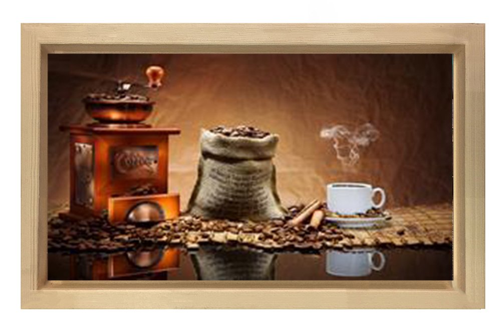 Kahvenin yolculuğu Tablosu Naturel Ahşap - 50x90