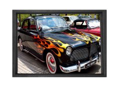 Volvo Amazon Tablosu Siyah Ahşap - 70x100