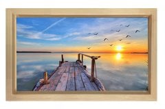 Derinlikli İskele Manzara Tablosu Naturel Ahşap - 70x100