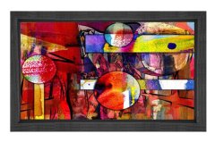 Soyut Reprodüksiyon Tablosu Siyah Ahşap - 50x70