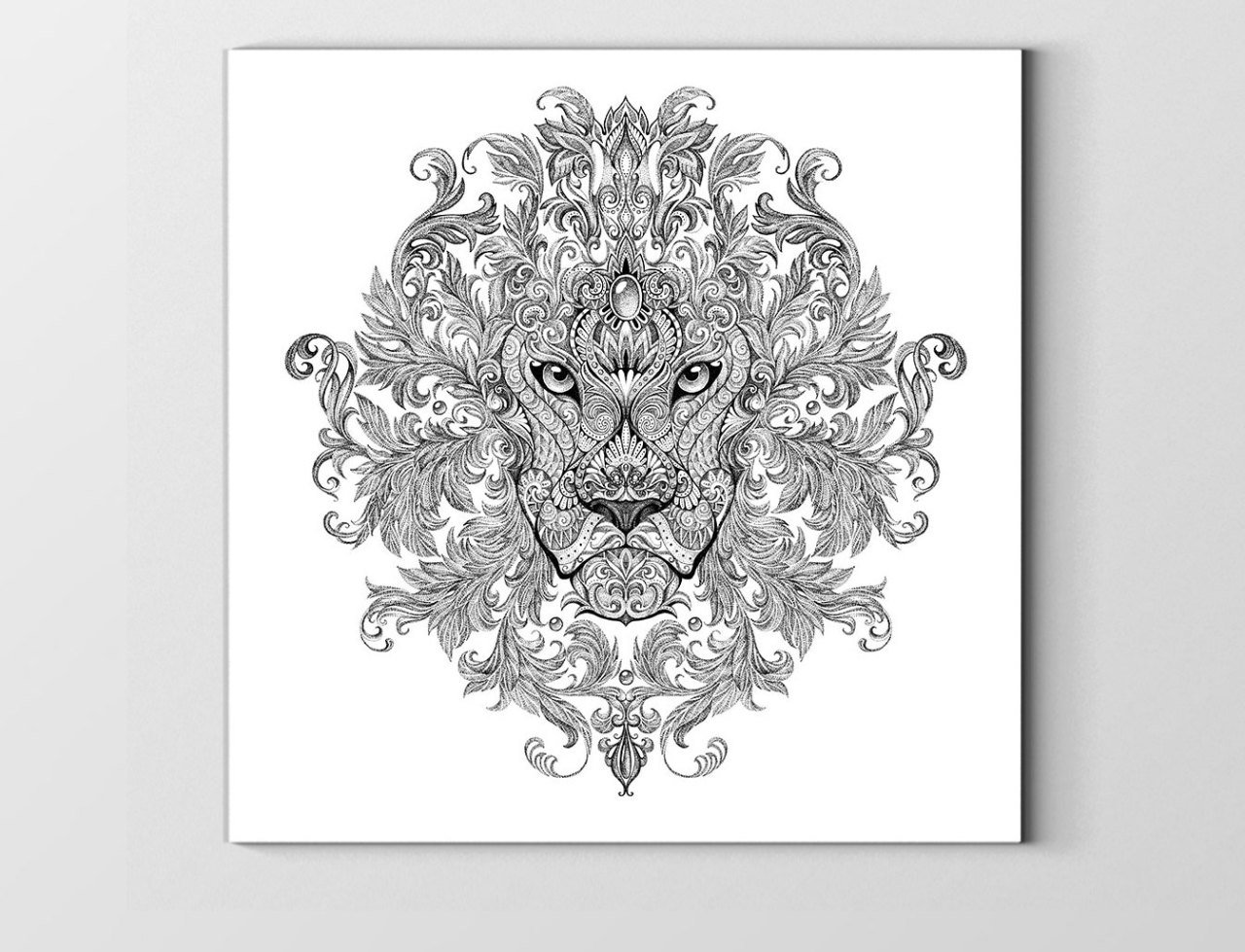 Aslan Boyama Tablo Tablosu Çerçevesiz - 30x30