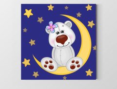Gece Ayıcığı Tablosu Çerçevesiz - 30x30