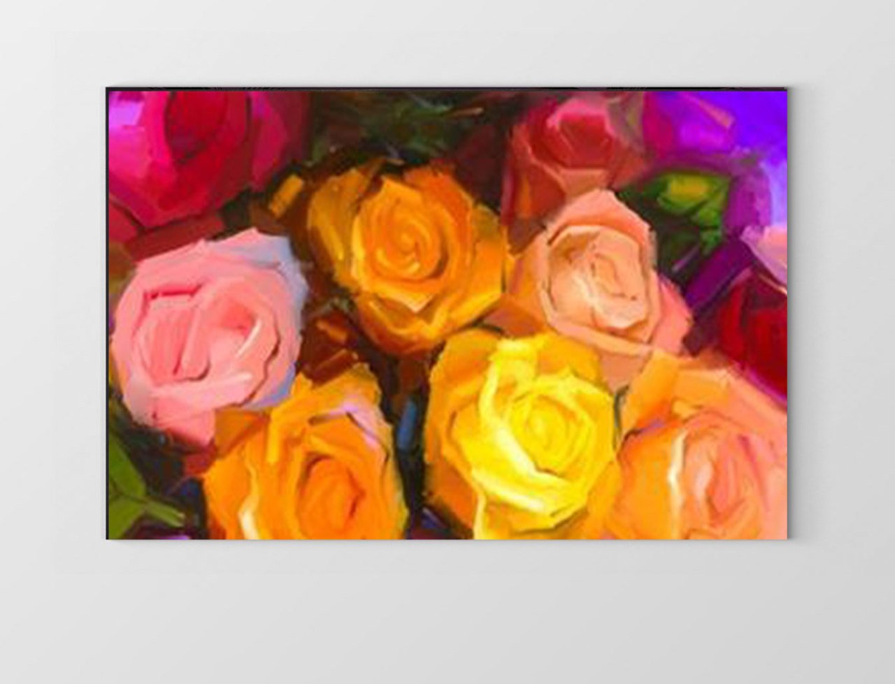 Gül Çiçekleri Tablo Tablosu Çerçevesiz - 50x90