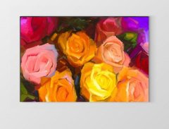 Gül Çiçekleri Tablo Tablosu Çerçevesiz - 50x90