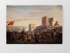 İstanbul ve Yelkenli Gemi Tablosu Çerçevesiz - 70x100