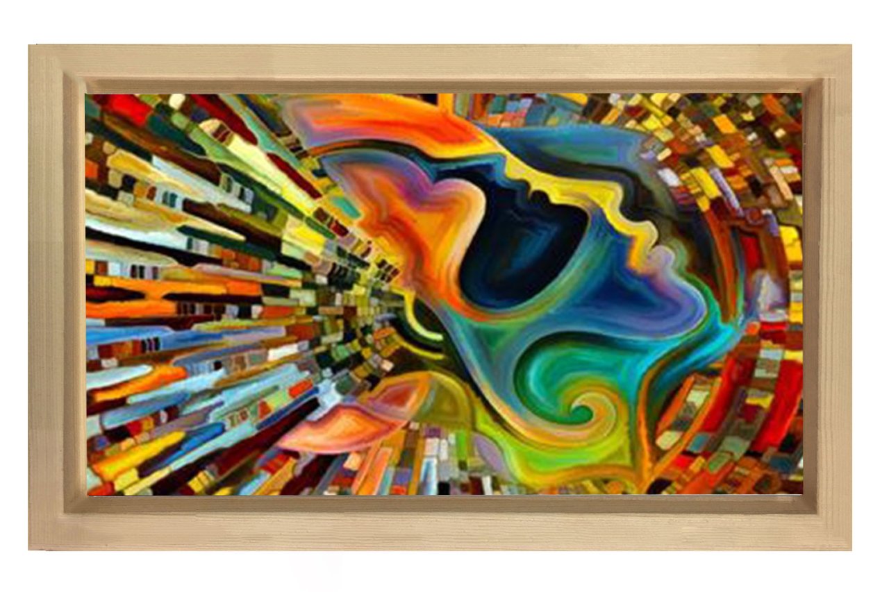 Soyut Reprodüksiyon Tablosu Naturel Ahşap - 100x150