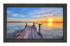 Derinlikli İskele Manzara Tablosu Siyah Ahşap - 45x30