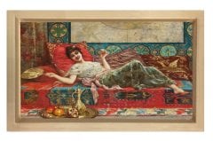 Osmanlı ve Harem Tablosu Naturel Ahşap Çerçeve - 50x70