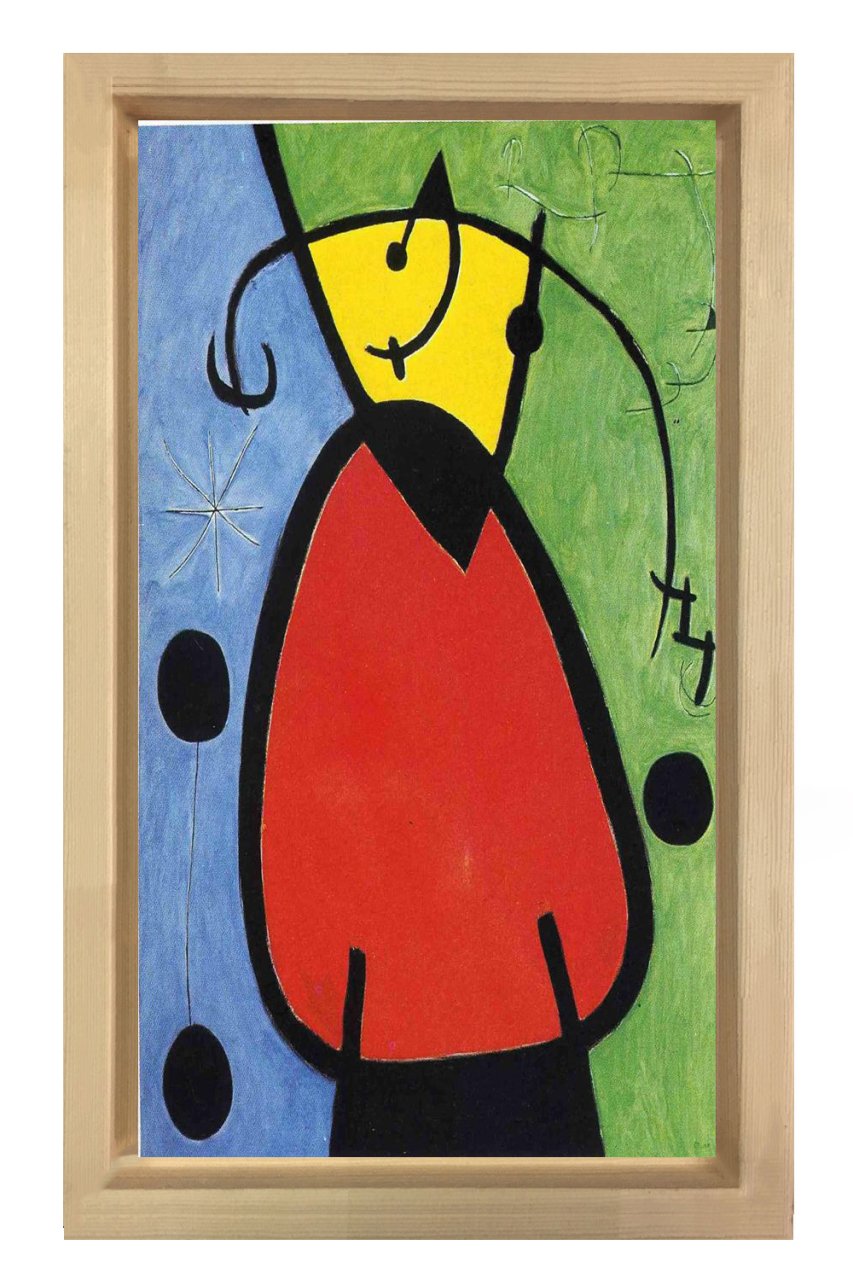 Renkli Soyut Tablo Tablosu Naturel Ahşap Çerçeve - 40x60