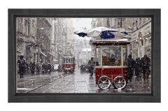 Taksim Meydanı Tablosu Siyah Ahşap Çerçeve - 45x30