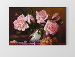 Pempe Güller Vazo Tablosu Çerçevesiz - 40x60