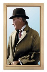 Atatürk Tablosu Tablosu Naturel Ahşap Çerçeve - 100x150