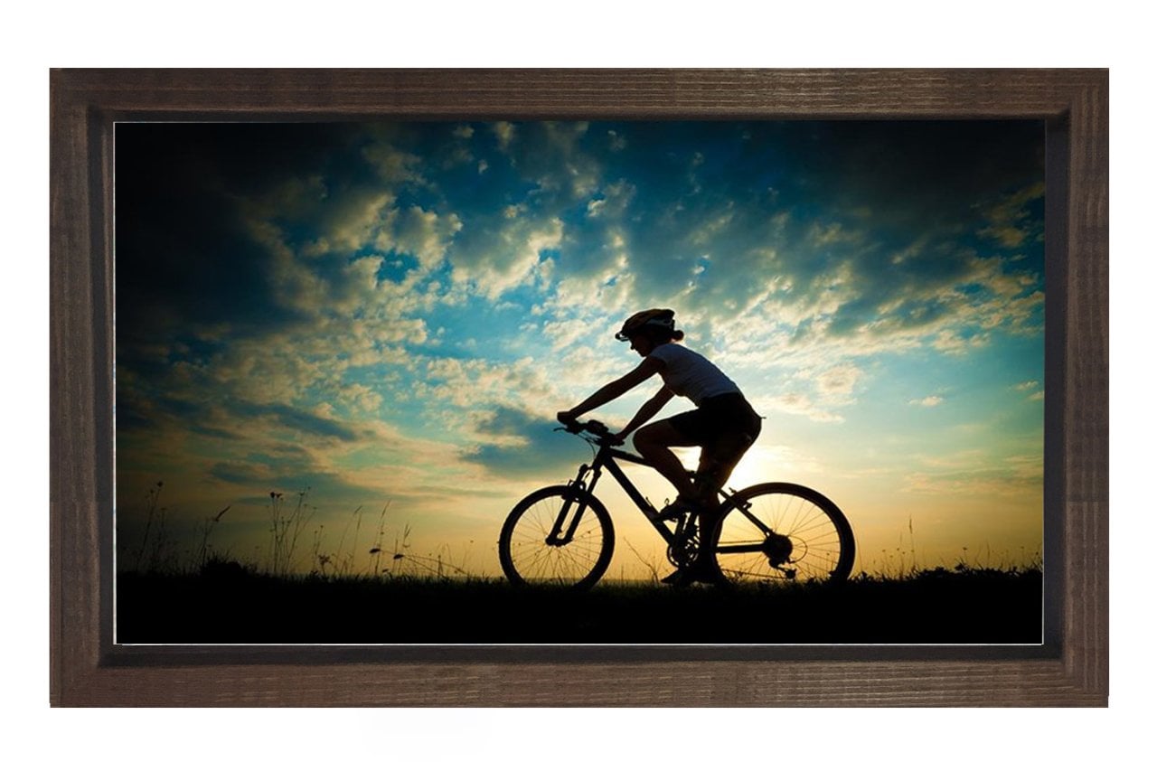 Bisiklet Sporu Tablosu Kahverengi Ahşap - 50x70