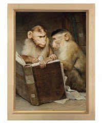 Gabriel von Max - The Scholars Tablosu Naturel Ahşap Çerçeve - 45x30