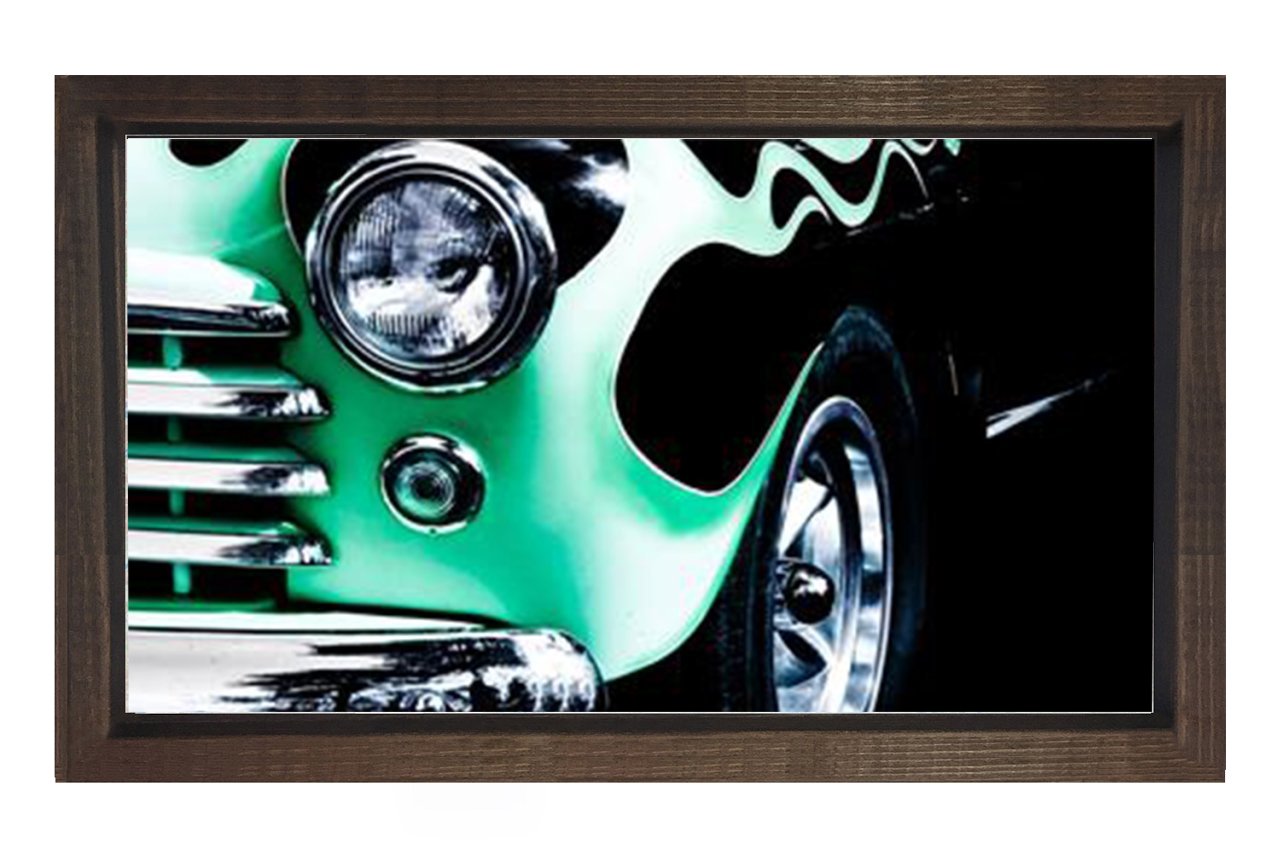Araba Far Tablosu Kahverengi Ahşap - 50x70