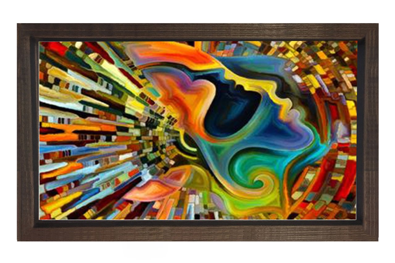 Soyut Reprodüksiyon Tablosu Kahverengi Ahşap - 40x60