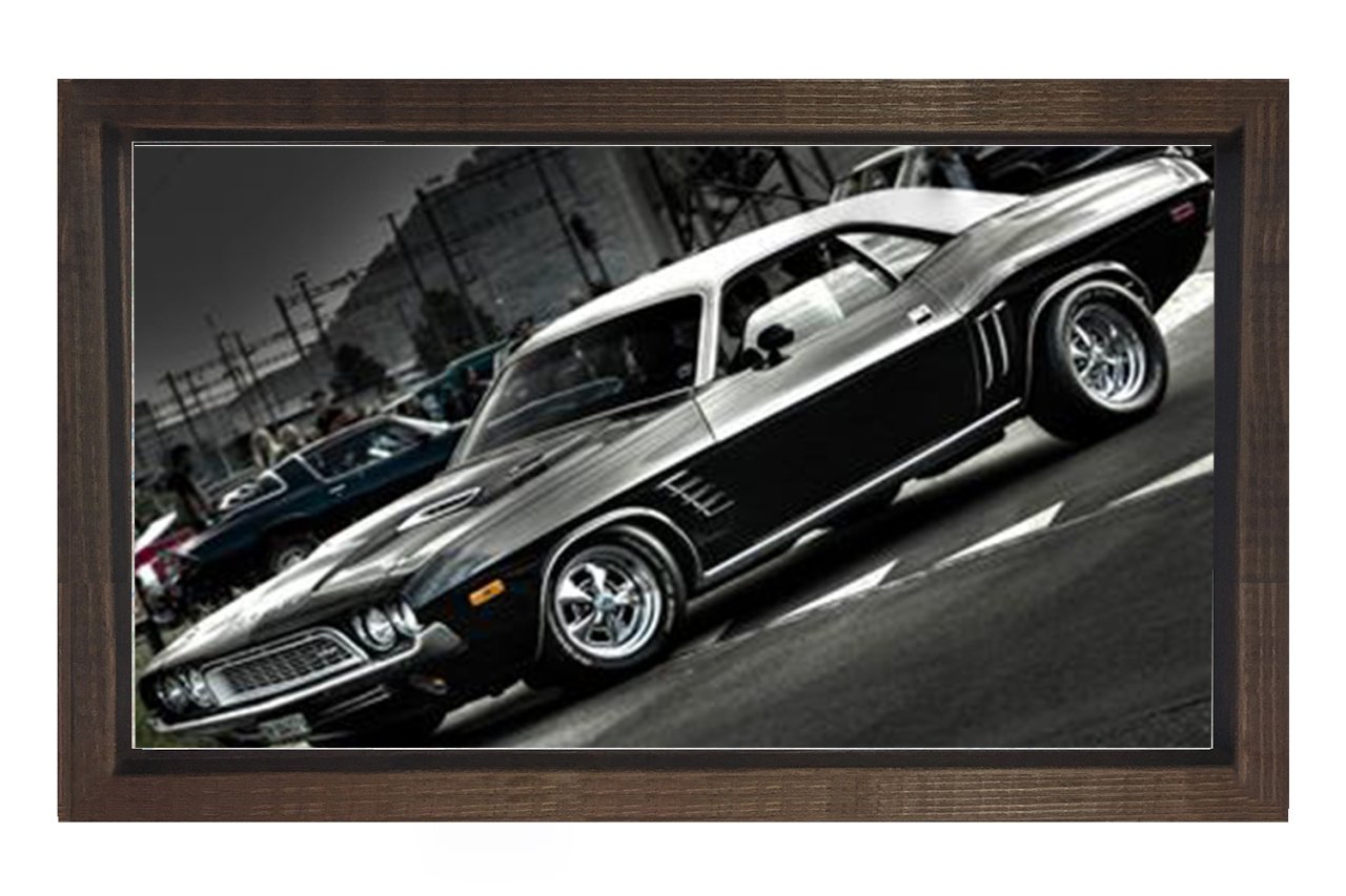 Classic American Muscle Cars Tablosu Kahverengi Ahşap - 100x200