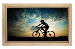 Bisiklet Sporu Tablosu Naturel Ahşap - 40x60