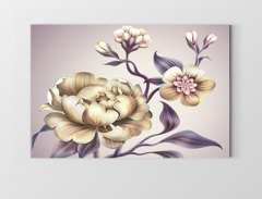 Beyaz Gül Çiçekler Tablosu Çerçevesiz - 45x30