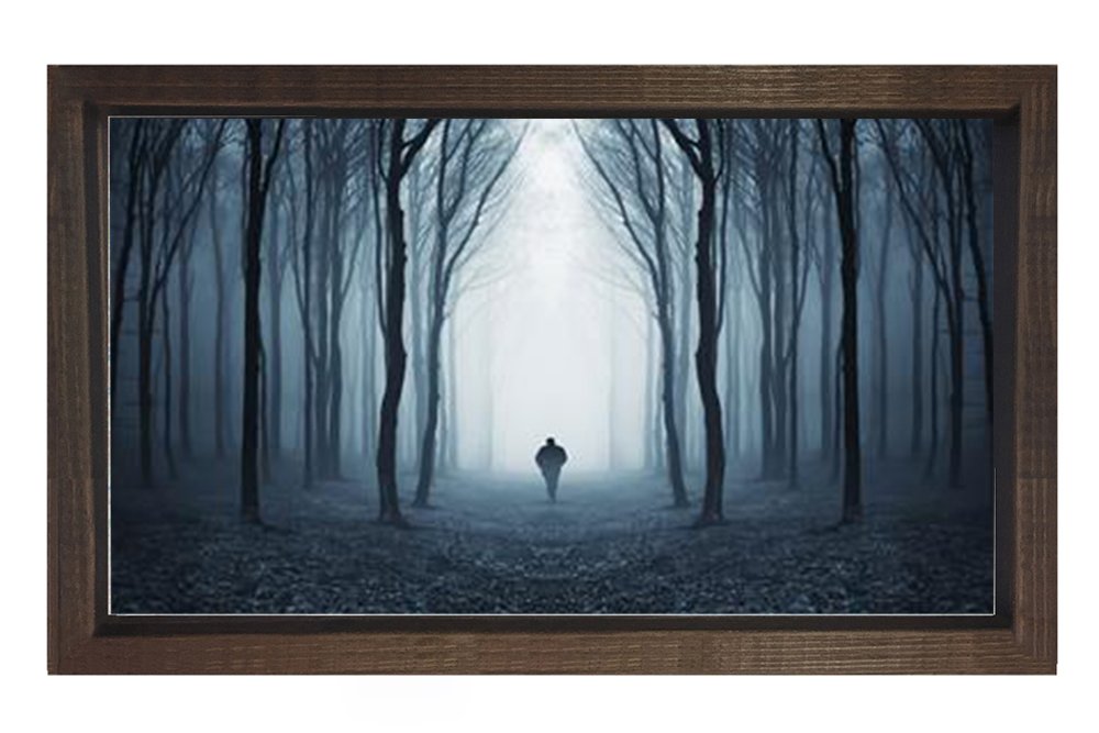 Yalnız Yol 3D Tablosu Kahverengi Ahşap Çerçeve - 70x100