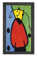 Renkli Soyut Tablo Tablosu Siyah Ahşap Çerçeve - 50x70