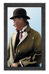 Atatürk Tablosu Tablosu Siyah Ahşap Çerçeve - 100x150