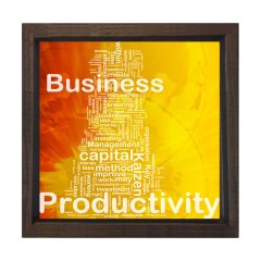 Business=İş.Vb Tablosu Kahverengi Ahşap Çerçeve - 50x50