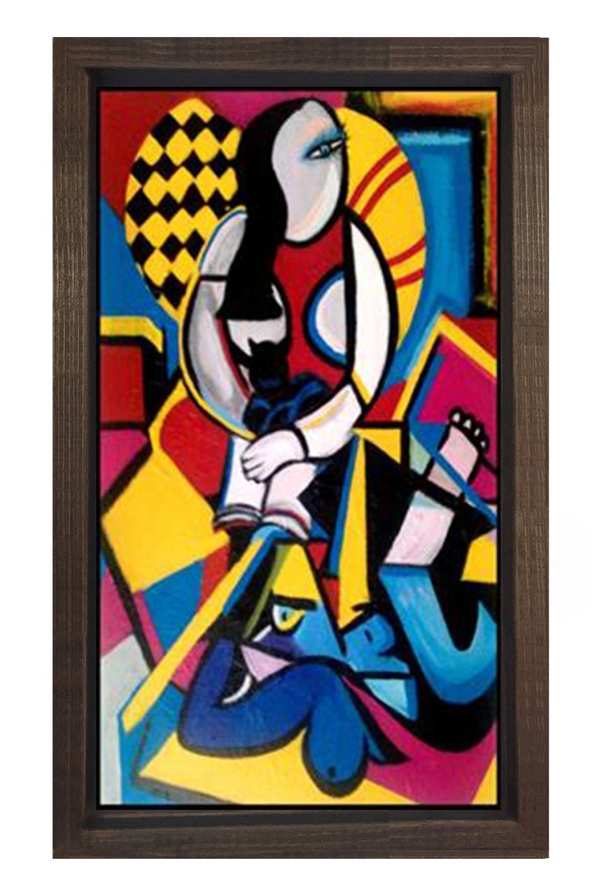 Pablo Picasso Tablosu Kahverengi Ahşap Çerçeve - 50x70