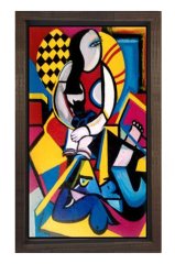 Pablo Picasso Tablosu Kahverengi Ahşap Çerçeve - 50x70