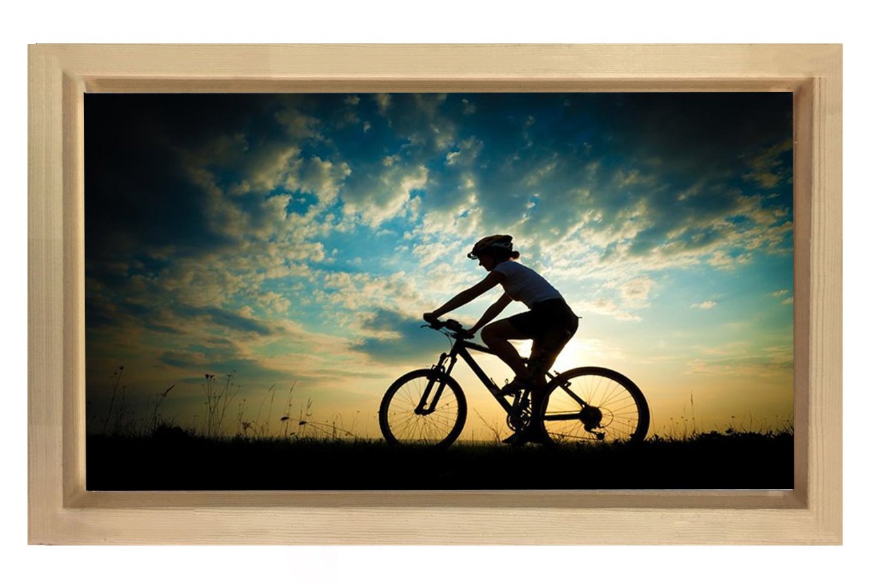 Bisiklet Sporu Tablosu Naturel Ahşap - 50x70