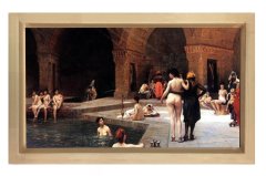 Hamam Tablosu Naturel Ahşap Çerçeve - 40x60