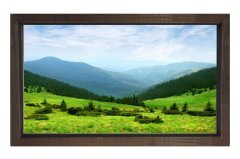 Muhteşem Yeşil Manzara Tablosu Kahverengi Ahşap - 45x30