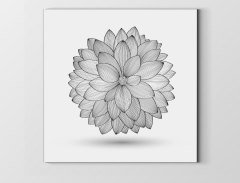 Çiçek Boyama Tablo Tablosu Çerçevesiz - 40x40