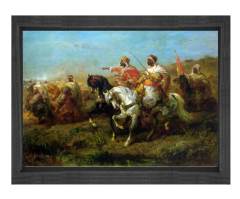 Çöl Ordusu Tablosu Siyah Ahşap Çerçeve - 70x100