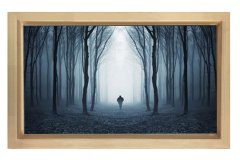 Yalnız Yol 3D Tablosu Naturel Ahşap Çerçeve - 50x90