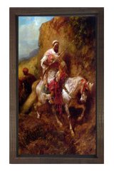 Oryantalis Atlı Tablosu Kahverengi Ahşap Çerçeve - 40x60